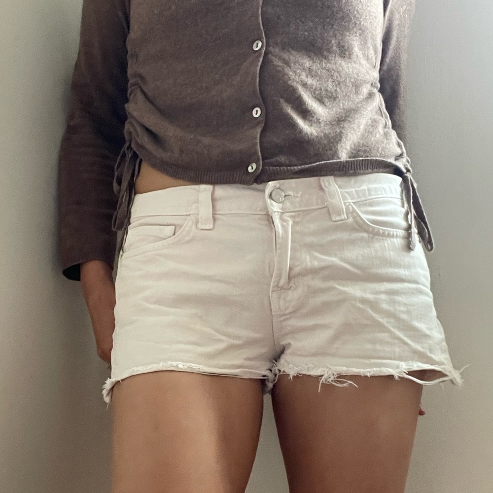 J Brand Pale Pink Denim Cutoff Shorts